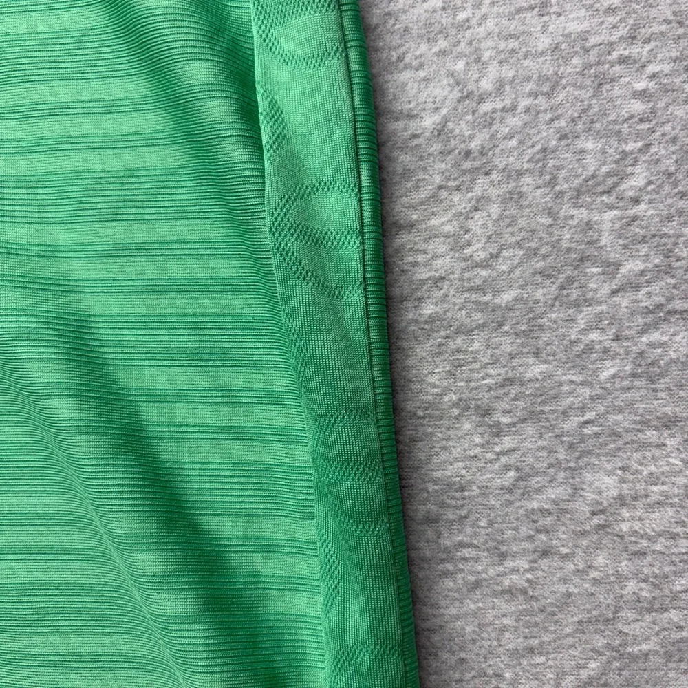 Adidas ClimaCool Mens Golf Polo‎ Shirt XL Green Striped Short Sleeve Performance
